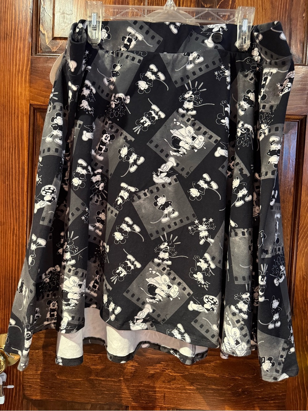 Disney Black & White Mickey Mouse Circle Skater Skirt